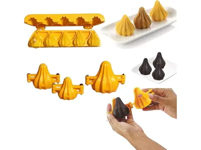 DS Modak Mold Combo of 4 | Easy Modak Sacha Set with Modak Patti Mould for Ukdiche Modak Shaper