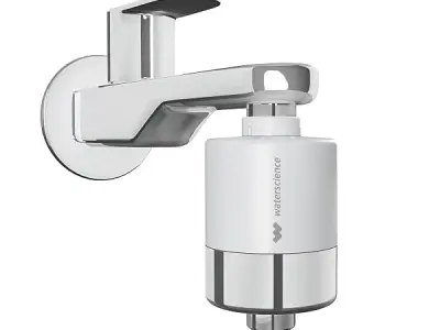 WaterScience CLEO Hard Water Softener for Tap and Shower | Shower Filter for Bathroom | Filter for Tap | for Borewell/Tanker Water - CLEO-SFU-423