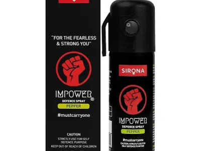 IMPOWER Self Defence Pepper Spray for Woman Safety - 55 ML (Pack of 1) | Long Range 12 ft Self Defense Pepper Spray for Women & Men