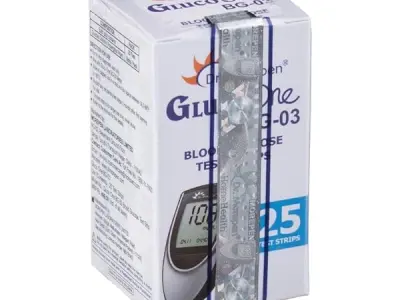 Dr. Morepen BG-03 Blood Glucose Test Strips, Pack of 25(No Glucometer)