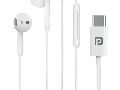 Portronics Conch Theta C in Ear Type C Wired Earphones with in Line HD Mic, Powerful Audio, 14.2mm Driver, Unique Earbuds Design, TPE Anti Tangle Wire, in line Controls, Wide Compa