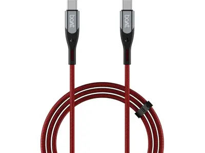 boAt Type C to C 65W Fast Charging Cable with 480 Mbps Data Transfer, Tangle-Free Cable in Prem