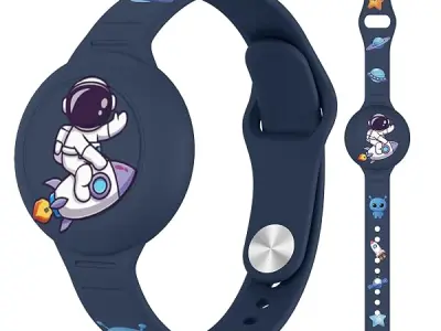 Waterproof for AirTag Bracelet for Kid, Soft Silicone Cartoon for Air Tag Holder for Kids with Hidden Design, Compatible for Apple AirTag Wristband for Child