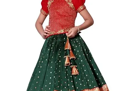 White Button Girls Silk Blend Readymade Lehenga choli