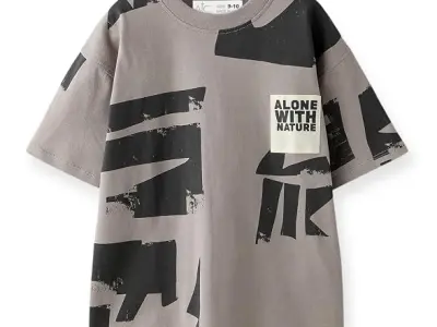 Alan Jones Clothing Boys Oversized Cotton Printed T-Shirt | Round Neck, Short Sleeves, Casual Wear