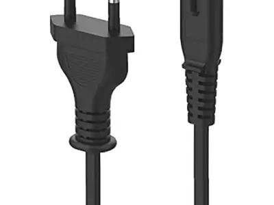 TECH-X 5.9 Feet 2-pin Universal Replacement AC Power Cord Cable Wire for LED TV, Play Station,Printer,Laptop PC Notebook Computer, Tape Recorder, Camera