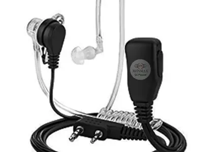 RENMAX Air Acoustic Tube Covert Wired Earpiece Throat Mic Earphone Headset 2-Pin Audio Connector Suitable for Models VU-5R, BF-88S etc (Pack of 1)