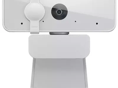 Lenovo 300 FHD Webcam with Full Stereo Dual Built-in Mics | FHD 1080P 2.1 Megapixel CMOS Camera with USB |Ultra-Wide 95° Lens, 4X Digital Zoom | 360 Rotation | Flexible Mount | Clo
