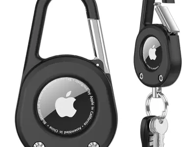 ZORBES 2-in-1 Carabiner Keychain & Case for Apple AirTag, AirTag Holder | Quick Clip Carry, Secure Closure, Water Resistant Rigid Polymer Shell, Easy Access for Keys, Pets and Lugg