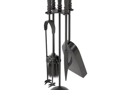 Fire Vida 5 Pieces Malham Fire Companion Set, Black Fireplace