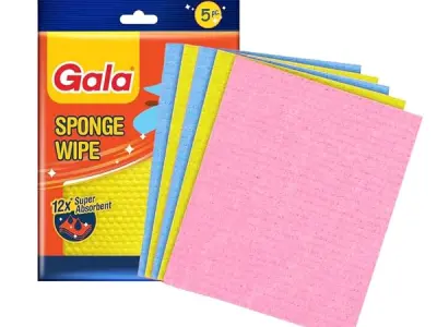 Gala Sponge Wipe for Kitchen, Kitchen Cleaning Sponge,Biodegradable Cellulose Material for Kitchen and Home Cleaning (5 Pcs Pack)