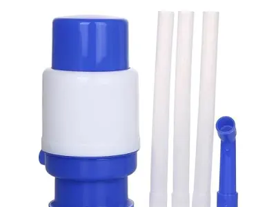 Sulfar H2O Hand Press Manual Water Pump Dispenser for 20 Litre Drinking Bottle Can for Home Office Outdoor (White, Blue)