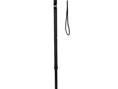 Dr. TORSO All New Walking Stick with Adjustable Height | Anti-Slip Base for Patients, Old People or Physically Challenged (Black) Steel