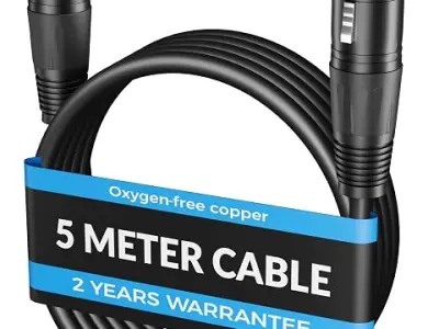 FEDUS StagePro XLR Cable Male to Female 5 Meter, Professional 3 Pin Balanced Microphone Mic Cord, 24AWG Oxygen-Free Copper, Mic Wire, Noise-Free Audio & DMX Wire for Podcast, Stage