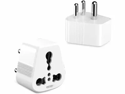 Vimal Digic 6 Amp to 16 Amp Universal 3 Pin Conversion Plug | White | Pack of 2