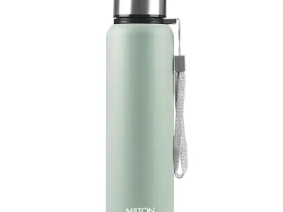 MILTON Brim 1000 Stainless Steel Water Bottle 875 ml, Single Walled, ISI Certified I Leak Proof Lid, Rust Proof I For School, Office, Gym I Light Green