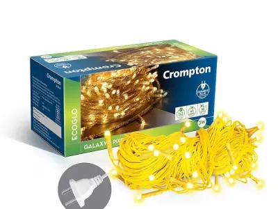 Crompton Galaxy Pixel Ladi Light 3W, 10m | Warm White, Pack of 1 | 3W consumption; 10 meter length; 48 LEDs; direct 2-pin plug; BIS safe wire; warm white festive glow