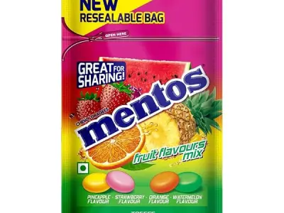 Mentos, Rainbow Assorted, Chewy Dragees Pouch, 136G 40Pic(Orange,Mint)