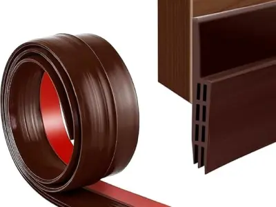 Silicone Door Bottom Seal 39 Inch Gap Filler Strip, Draft Stopper, AC Air Blocker, Door Sealing Strip, Dust Stopper, Insect & Cockroach Guard, Waterproof Door Sealer (Brown, 39 Inc
