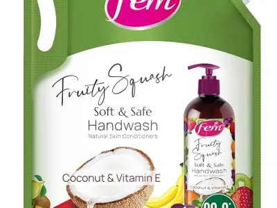 DABUR Fem Fruity Squash Soft & Safe Handwash - 1500Ml | Germ Protection | Enriched With Goodness Of Coconut Milk & Vitamin E | Long Lasting Fragrance