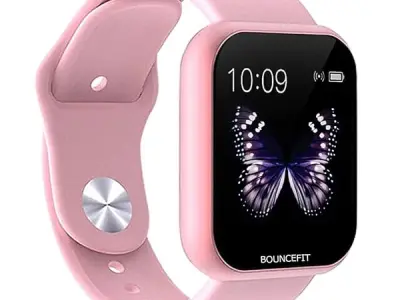 Bouncefit D20 Y68 Fitness Band Smart Watch for Men, Women, Boys, Girls, Kids – Single Touch Interface, Water Resistant, Workout Modes, Quick Charge Sports Smartwatch – Pink