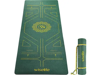 Wiselife True Alignment Yoga Mat + Sleek Yoga Strap For Men And Women (Probalance Tpe Material