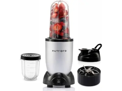 NutriPro Juicer Mixer Grinder - Smoothie Maker - 500 Watts (2 Jars & 1 Blade, Silver) - 2 Year