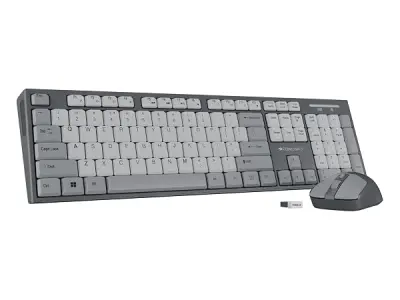 Zebronics Wireless Keyboard & Mouse Combo, 104 UV-Printed Keys, ₹ Key, 12 Multimedia Keys, Retractable Stand, 4 Button Mouse, 1600 DPI, High Precision, USB Nano Receiver (Companion