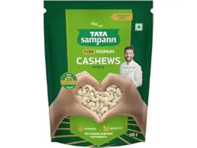 Tata Sampann Pure Cashews Whole/Kaju, 500g, Nutritious & Delicious, Premium Kaju nuts, Rich in
