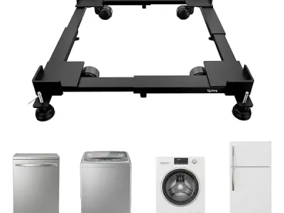 Lifelong Adjustable Washing Machine Stand with Wheels, Heavy Duty Steel Trolley for 5 Kg to 12 Kg Top Load & Front Load Washing Machines | Fridge & Air Cooler Stand | 180 Kg Capaci