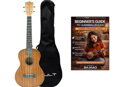 Vault UK-100T 26 inch Arched Back Tenor Ukulele With Gig-Bag & E-Book - Natural