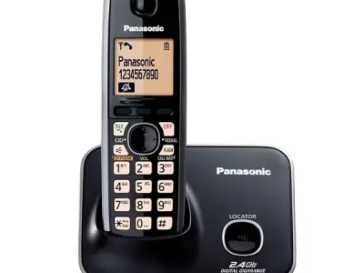 Panasonic Single Line Digital Cordless Telephone, Black | 2.4 GHz, Single Line, Digital
