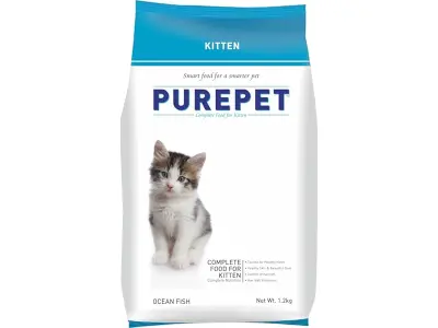 Purepet Kitten Dry Cat Food 1.2kg | Ocean Fish Flavour | Supports Active Behaviour | Hairball C