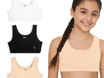 YouGotPlanB Cotton Sports Bra | Ages 8-16 Years | U-Shaped Style | Non-Padded, Double-Layered for Coverage