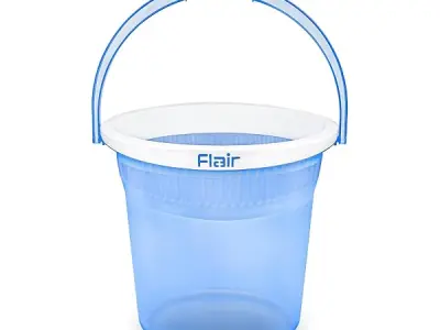 FLAIR Estella Crystal 8 LTR T.Blue I Plastic Bathroom Bucket | Strong and Durable Water Storage Bucket | Sturdy and Easy Grip Handle | Ideal for Bathing and Everyday Use