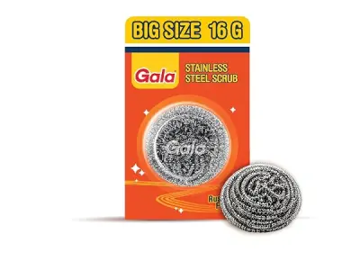 Gala Stainless Steel Scrubber - 1 Piece for Kitchen Utensils Cleaning
