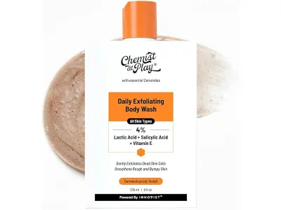 Chemist At Play Exfoliating Body Wash 236ml | Removes Tan, Fights Body Acne, Strawberry Skin |