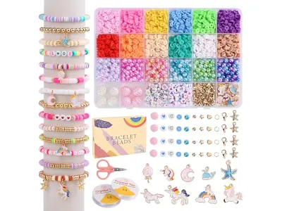 Satmarhz Unicorn Bracelet Making Kit for Girls, Jewellery Making Kit for Kids DIY Bead Set Maki