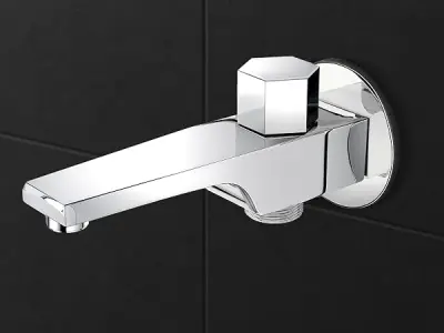 Plantex Spout for Bathroom with Brass Spindle, Wall Flange and Teflon Tape/Button Attachment for Hand Shower-(AC06-Chrome)
