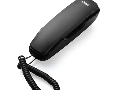 Hola! TF 510 Corded Landline Phone, Wall/Desk Mountable, Clear Call Quality, Compact Design, Redial/Mute/Hold Function (Made in India) (Black)
