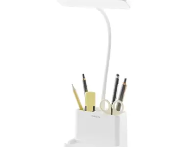 Xech 4-in-1 Study Lamp with Digital Clock, Pen Stand & Phone Holder | Rechargeable Lamp with 3 Colour Tones & Touch Dimming, Portable Office and Study Lamp (Desky Lite Digital)