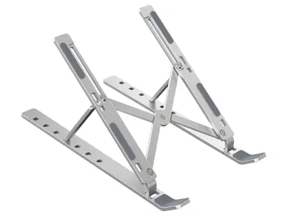 Ant Esports ALS05 6-Angle Adjustable Aluminum Laptop Stand for Desk | Foldable Portable Ergonomic Tabletop Notebook Riser | Anti-Slip Design | for MacBook, HP, Dell, Lenovo & All L
