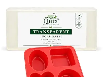 QUTA Glycerin Soap Base with Silicone Mould | Melt & Pour Soap Making Kit (Transparent, 500)