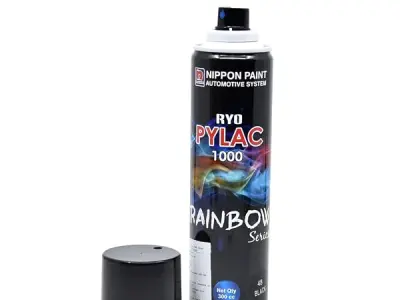 Nippon Paint Ryo Pylac Acrylic Spray Paint Glossy Finish (Black Color) | Ready to Use, Multi-Purpose DIY Paint for Car, Bike, Furniture & Craft | Metal, Wood, Plastic, FRP, POP (30