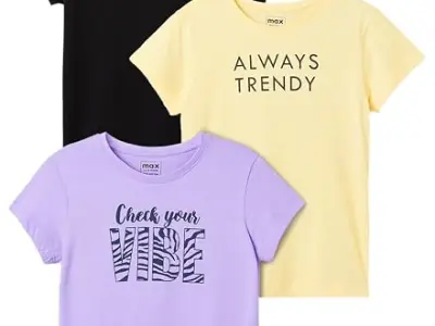 Max Girls Cotton Regular Printed T-Shirt - Pack of 3