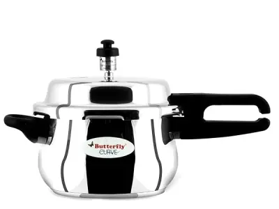 Butterfly Curve 3 Litres Stainless Steel Outer Lid Pressure Cooker | TRIPLY Base | Induction & Gas Stove Compatible | Triple Safety | ISI Certified | 5 Years Manufacturer's Warrant
