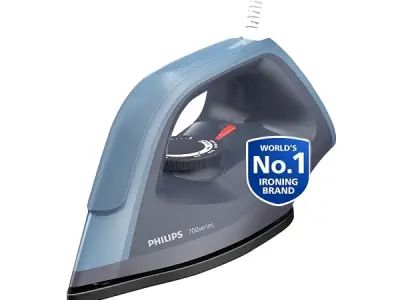 Philips DST0700/00 Hi-Power Heavy Weight Dry Iron | 1350W, Advanced Alloy Non Stick Soleplate, Fluidic Cool Touch Design, Ultra Powerful Performance