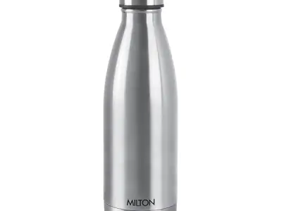 Milton Duo DLX 1000 Thermosteel 24 Hours Hot and Cold Water Bottle, 1 Litre, Silver