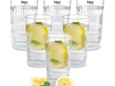 Treo by Milton Elix Glass Tumbler I Premium Glass Set of 6 for Water, Cold Drink I Perfect for Home, Restaurants and Parties. 290 ml