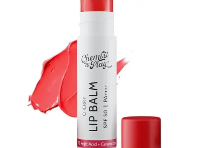 Chemist At Play Cherry Tinted Lip balm SPF 50 | 1% Kojic Acid | Brightening Lip Balm for Dark Lips | For Dry & Chapped Lips | For Men & Women | 4.5 g